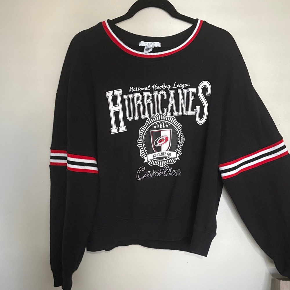 Black NHL Hurricanes Crew Neck Sweater